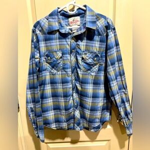 Vintage Wrangler Plaid Long Sleeve Shirt SZ L